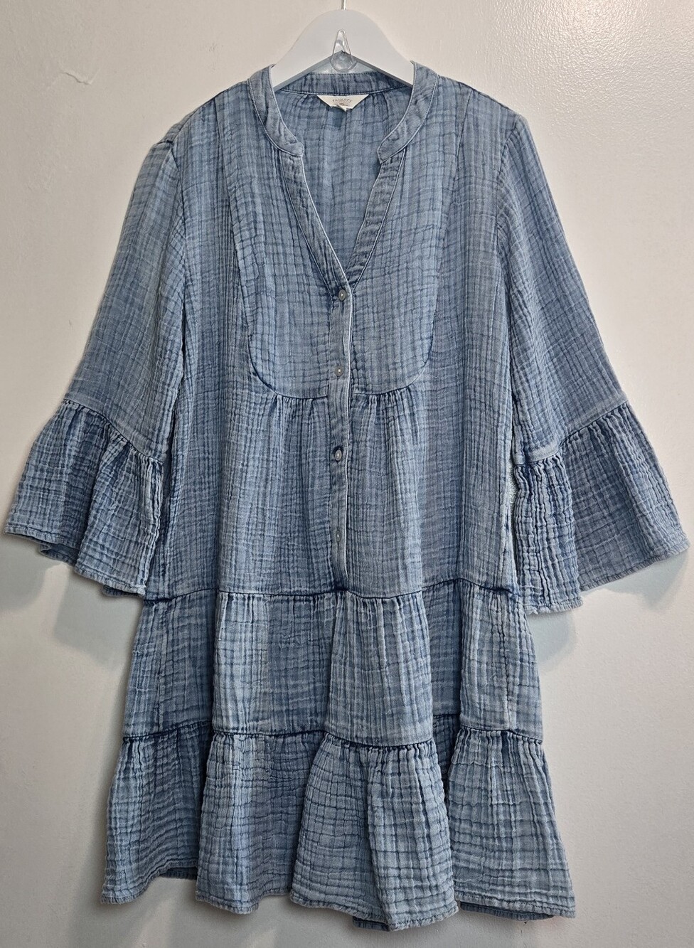 Faherty Kasey Organic Cotton Tiered Dress Size XS - Picture 4 of 14